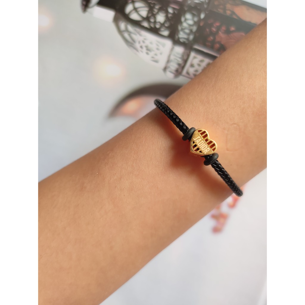 Gelang hati tali emas asli jadior emas kuning