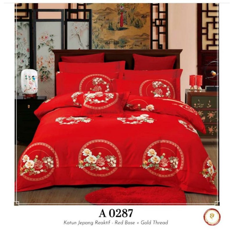 Sprei Wedding Katun Jepang. Sprei Motif Suangsi Hong &amp; Naga