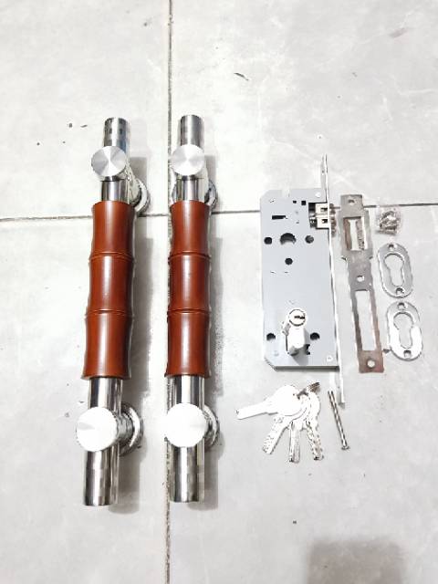 Paket handle pintu stainless 33cm 1set + body pelor PROMO TERMURAH