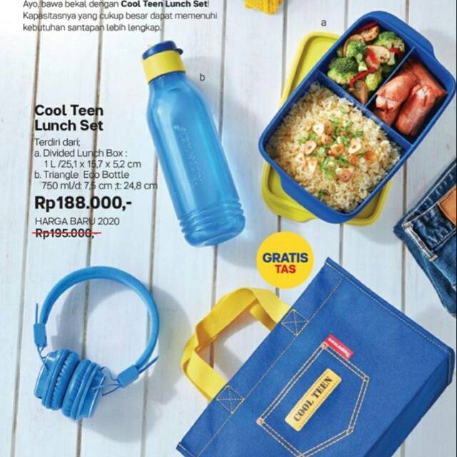 Cool teen lunch Set wadah bekal tupperware | Shopee Indonesia