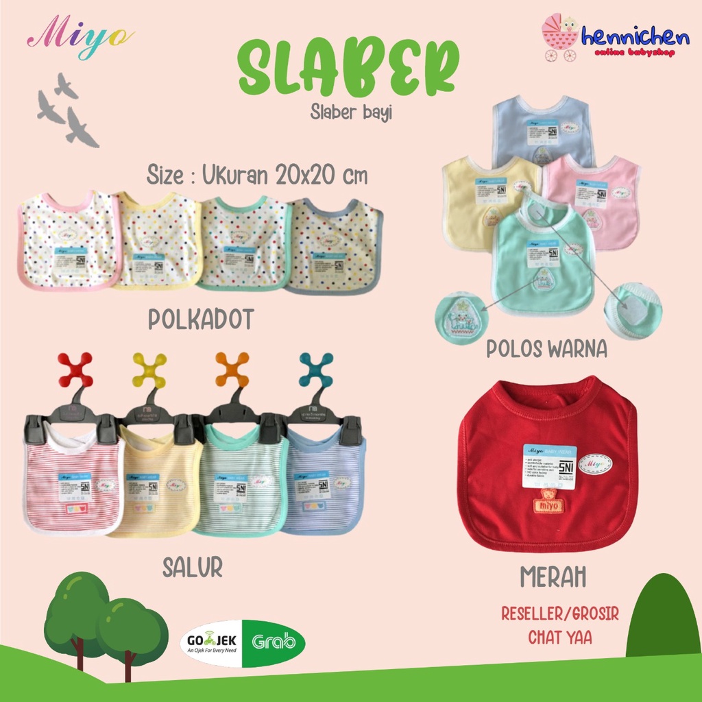 MIYO by libby Slaber Bayi Baby Salur GARIS POLAKDOT MERAH WARNA( SNI )