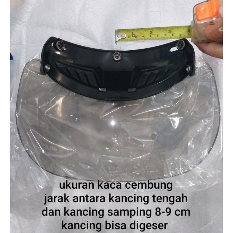 Kaca Visor Bogo Hitam Cembung Cargloss Retro Polos Kulit Motif - Darksmoke Dark Bening Murah