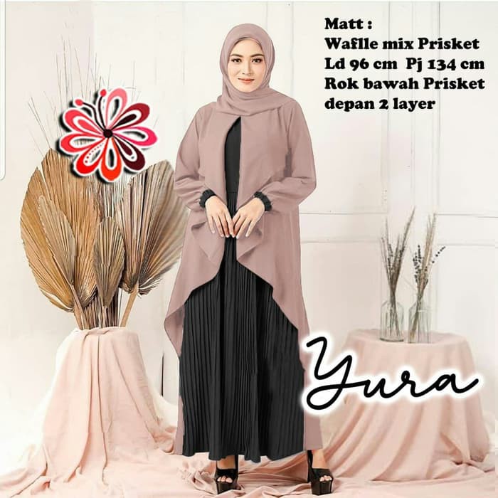 Gamis Lebaran Terbaru 2020 - Gamis Pesta Modern Mewah Maxy Yura Millo [Gamis 0152] SKA Baju Ga 32NTS