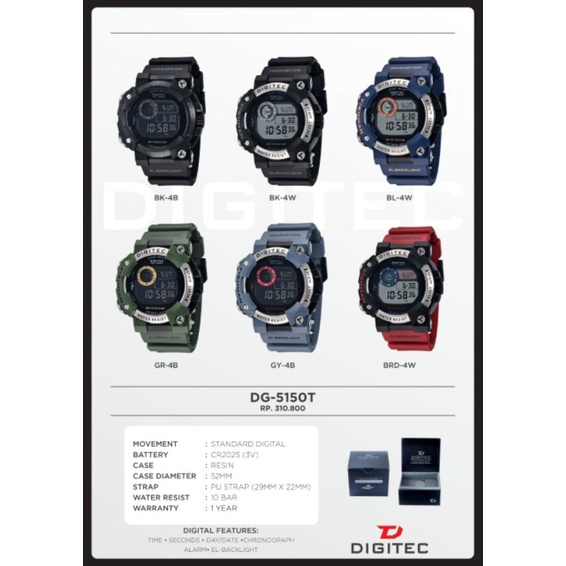 jam tangan pria digitec ori