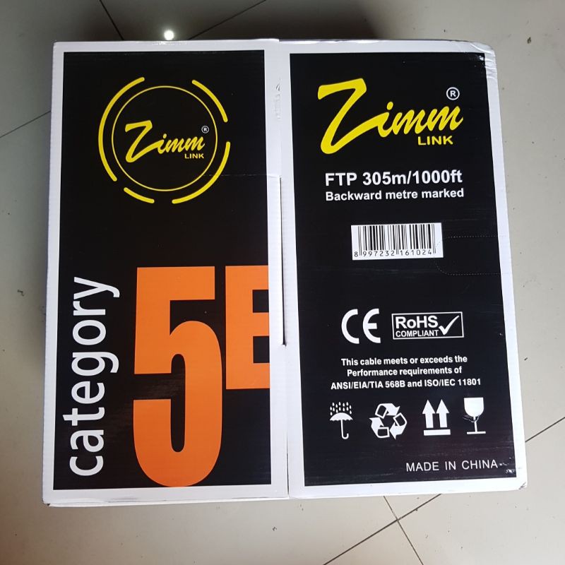 KABEL LAN FTP STP ZIMMLINK CAT 5E CCA ID SINGLE JACKET 305M