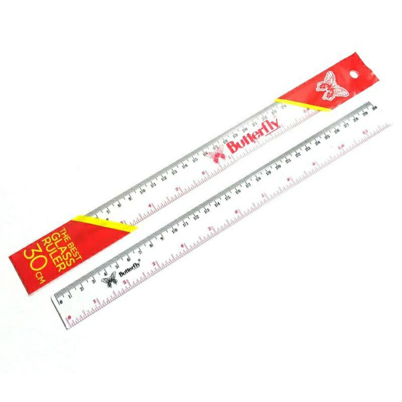 0PENGGARIS / ROL / RULER PLASTIK BUTTERFLY 30 CM