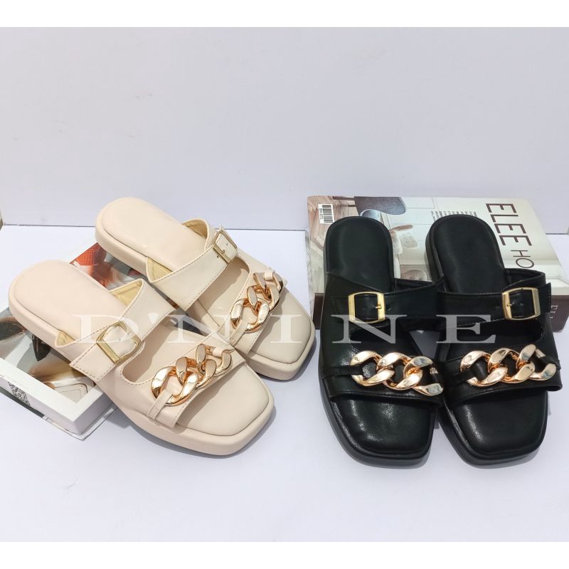 Anami Sandal flatporm slop rantai DY 02