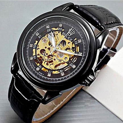 jam tanggan pria Rolex jam tangn Rolek skeleton jam tagan analog automatic murah