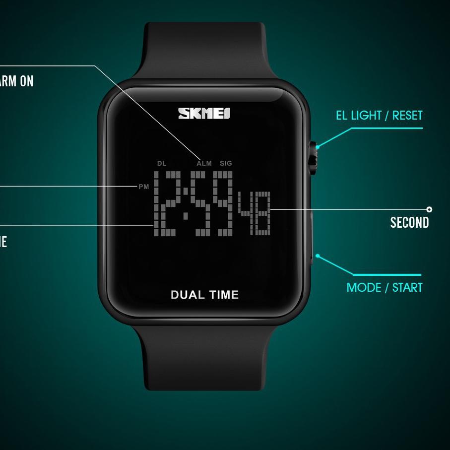 code q7Q1c-- Jam Tangan Kotak Pria Cowok Elegan SKMEI 1271 Jam LED Digital Original SKEMEI S74