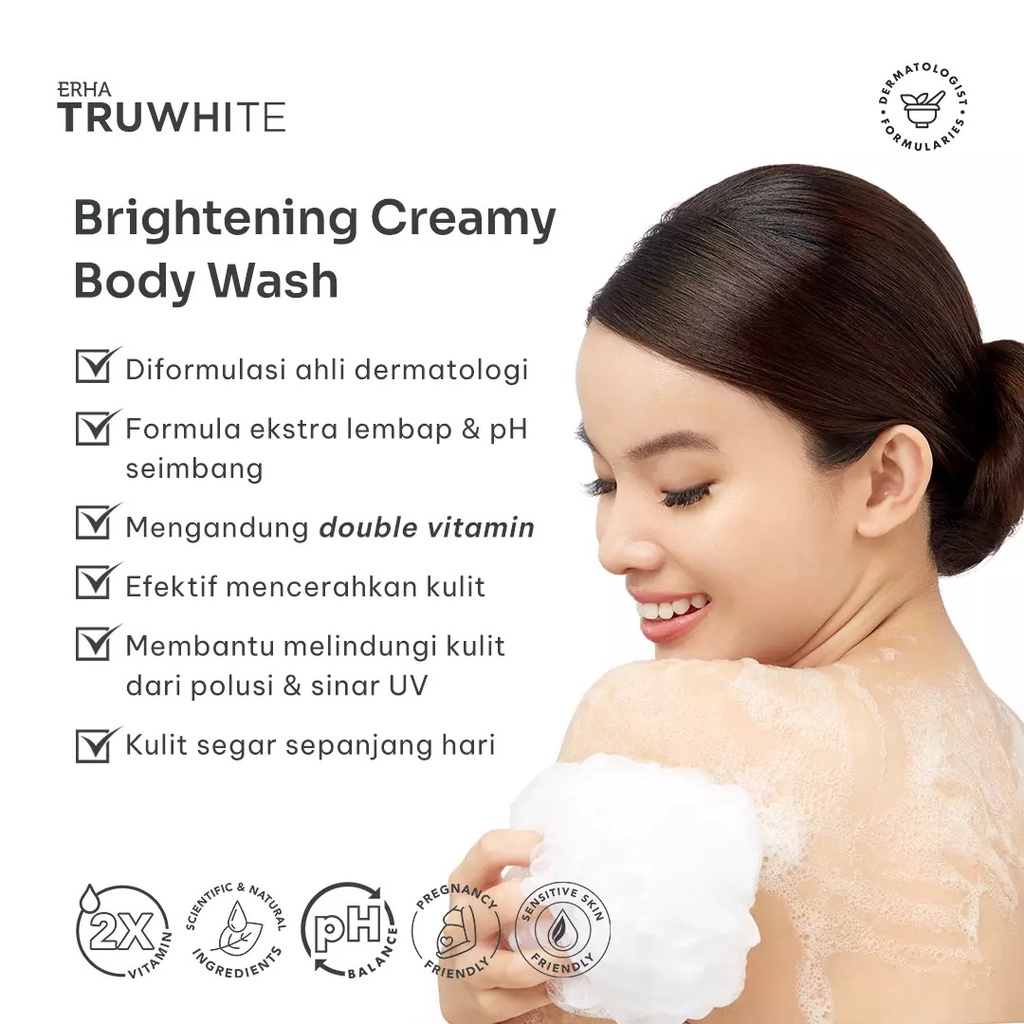 ERHA Truwhite Brightening Creamy Body Wash 250 gr - Sabun Mandi