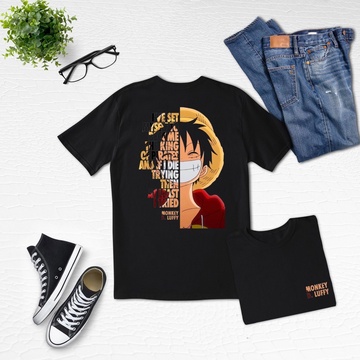 Fourfashion Kaos Pria Kaos Distro MONKEY D LUFFY HALF SHADOW DV002