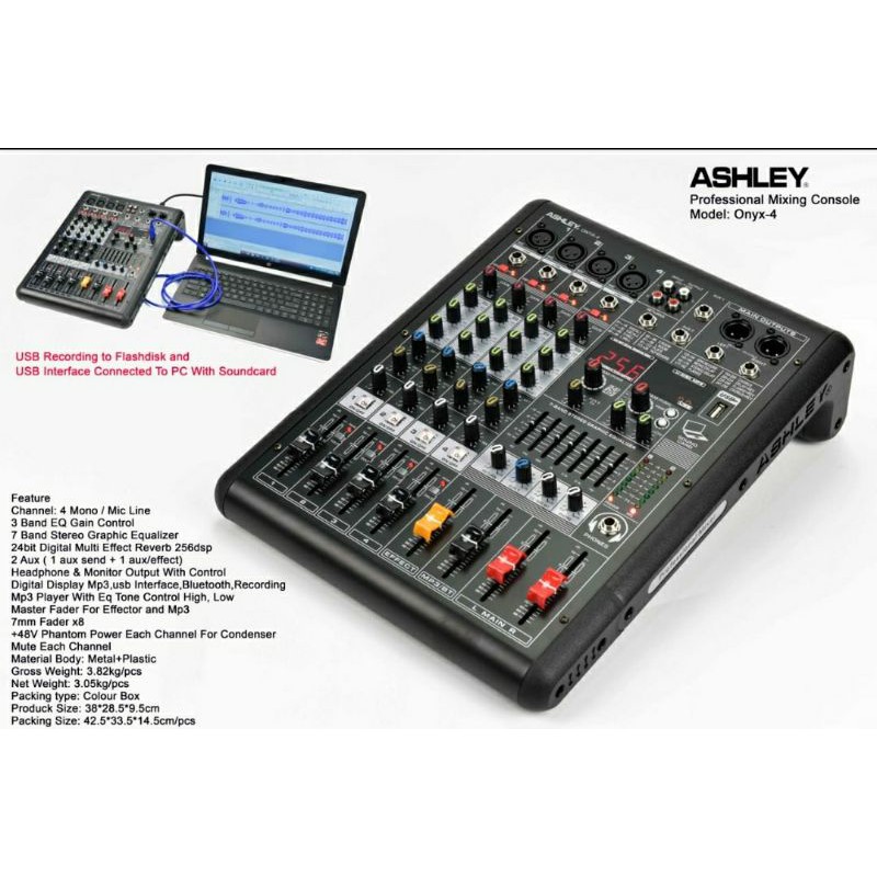 Mixer Ashley Onyx-4 / ONYX4 New model 2020 bisa komputer