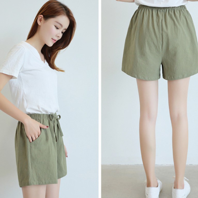 Korean Casual Short Pants Celana Pendek Wanita 2442 (S-XL)