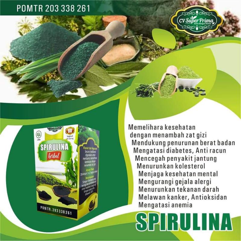 HERBAL SPIRULINA MENGOBATI MENURUNKAN TEKANAN DARAH TINGGI/MENURUNKAN GULA