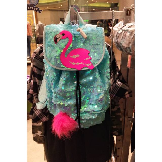Justice Backpack Flamingo New / Tas Dukung Anak / Tas Sekolah / Justice Ransel Anak Perempuan