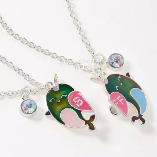 ✲ JUSTICE NARWHALE BFF NECKLACE - KALUNG BFF WHALE JUSTICE ♪