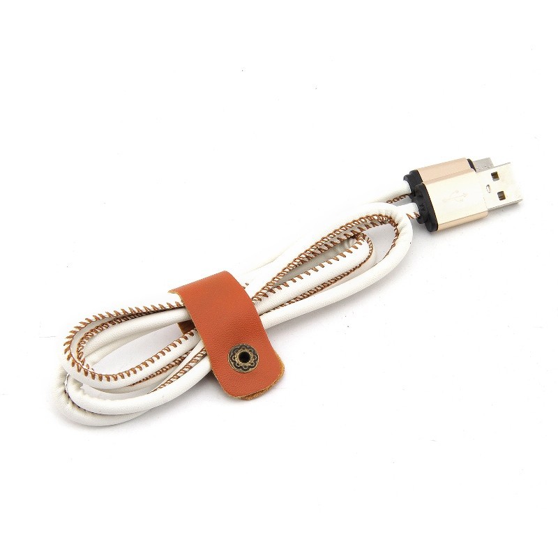 Kabel Data Micro USB Kulit 1 Meter For All Android / Cable Data USB / Konektor USB Kualitas Tinggi