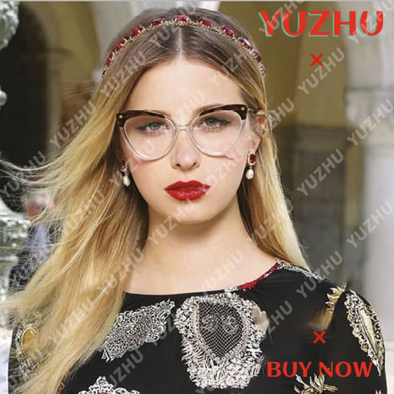 (YUZHU) COD Kacamata Minus 0°~-400° Retro Mata Kucing Wanita Eyeglasses Kacamata Anti Biru