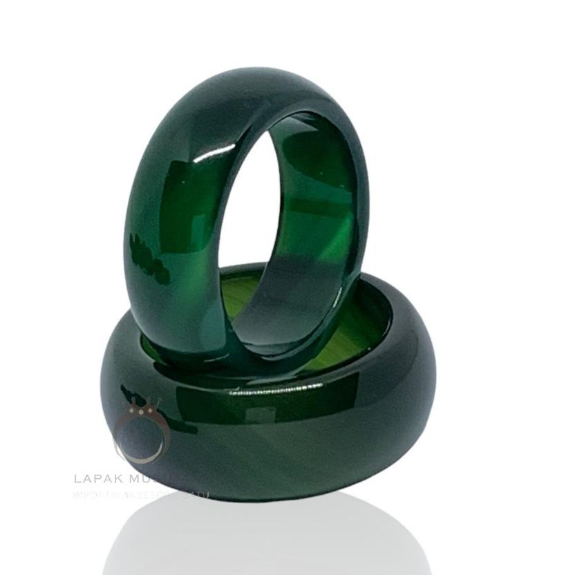 Penjualan Terbaru [] Cincin Pria Wanita Batu Giok Hitam Black Jade Hitam Asli Original