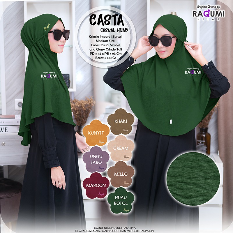 Casta Casual Hijab Original Raqumi Casta Raqumi Hijab Raqumi Nonpad Hijab Tali Raqumi