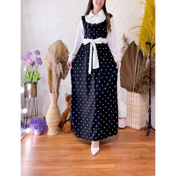 gamis polka baju pakain murah voxy premium
