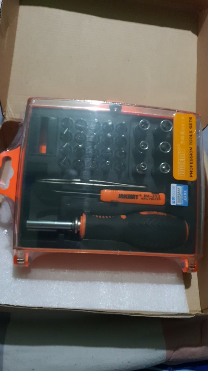 Jakemy 34in1 Obeng Set Lengkap Tool Box Kunci Socket Phillips Slotted Hex Torx Original Jm-6093