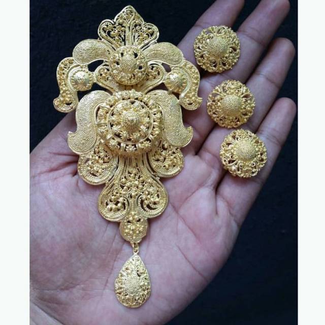 Bros alpaka bali set kebaya motif celepuk
