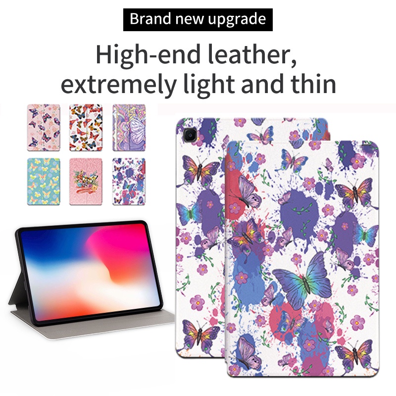 Untuk Samsung Galaxy Tab S6 Lite 2022 2020 10.4 &quot;SM-P613 SM-P619 SM-P610N SM-P615 SM-P610 Fashion Fancy Tablet Stand Cover Warna Butterfly Series Flip Leather Case