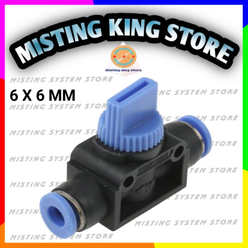 FITTING PNEUMATIC VALVE 6 MM HAND STOP MINI KRAN AIR UDARA UNTUK SELANG PU 6MM OD