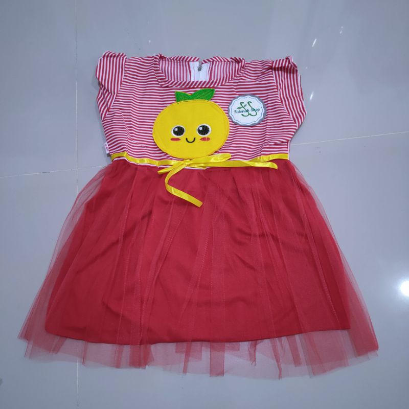 Dress anak cewek perempuan  3 4 tahun ( dress tutu strippina )