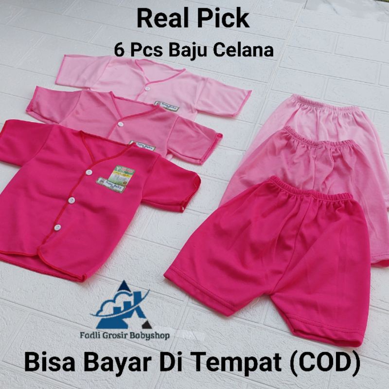 6 Pcs Baju Celana Bayi Newborn Lengan Pendek Series Cewe Terbaru