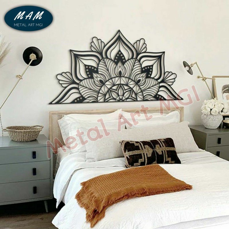 Hiasan Dinding Besi Mandala Hitam METAL WALL DECOR dekorasi dinding WALL DECOR