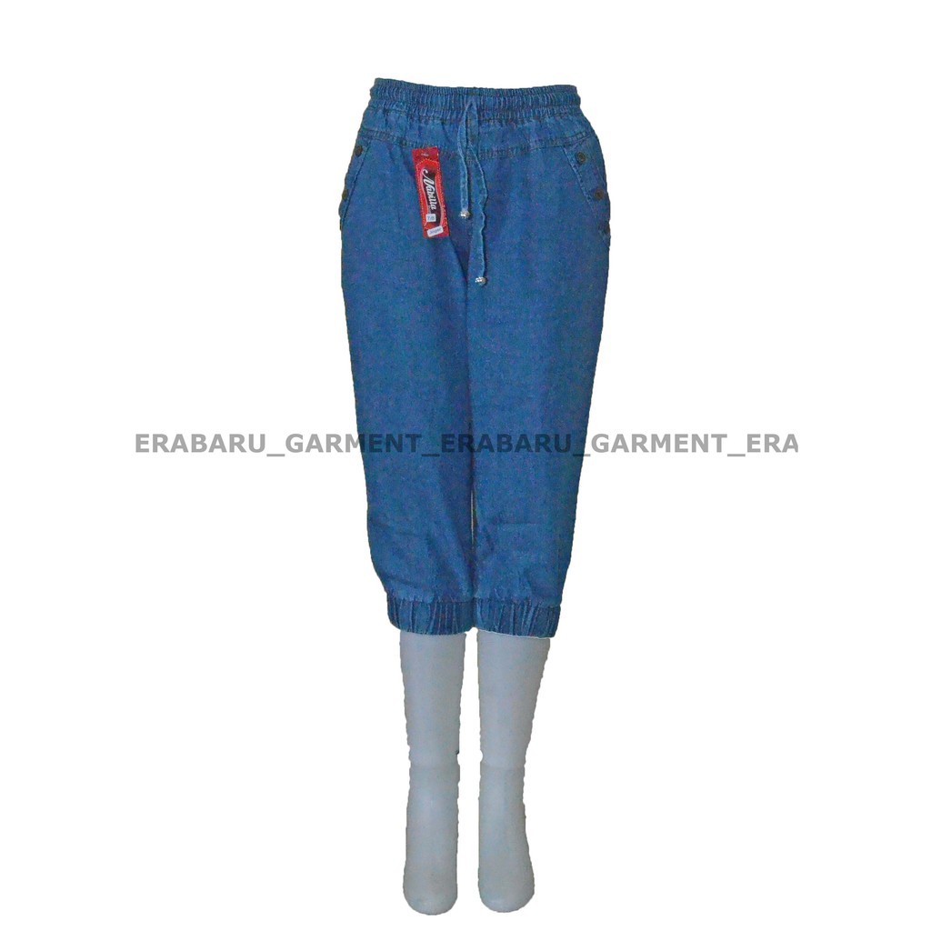 JOGGER JEANS PENDEK 7/8 JUMBO WANITA REMAJA DAN DEWASA