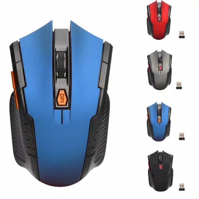 Mouse Gaming Optical 2400DPI 6 Tombol Adjustable Wireless untuk PCl