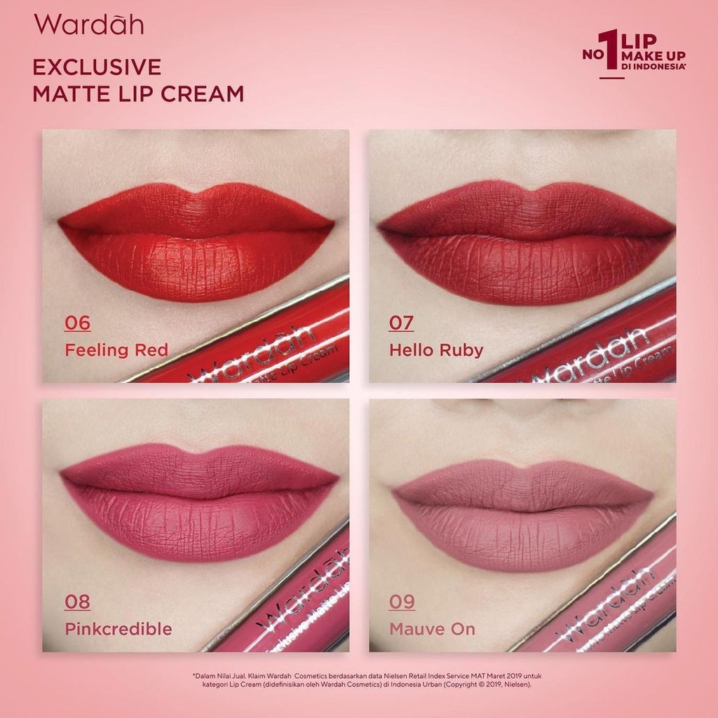 Wardah Exclusive Matte Lip Cream Tahan Lama / Lipstick Wardah Eksklusif Long Lasting Warna Intense