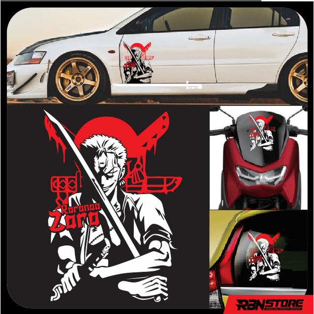 EKSKLUSIF CUTTING STICKER ANIME RORONOA ZORO ONE PIECE UNTUK VARIASI OTOMOTIF / DEKORASI KODE RBN0033