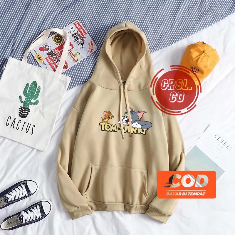 SWEATER HOODIE TOM &amp; JERRY // HOODIE TOY STORY  SAGE LILAC // BISA COD // M-XXL OVERSIZE