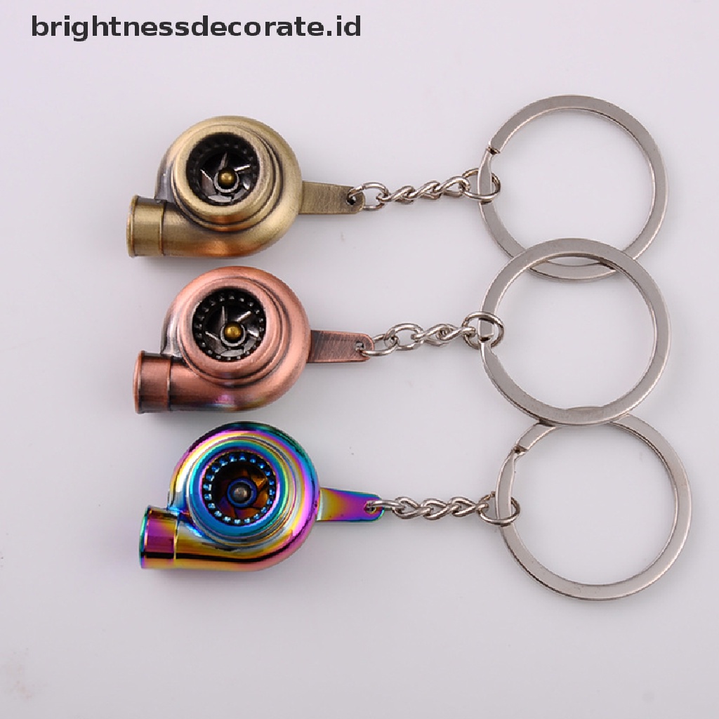 [birth] Mini Turbo Turbocharger Keychain Spinning Turbine Key Chain Ring Keyring [ID]