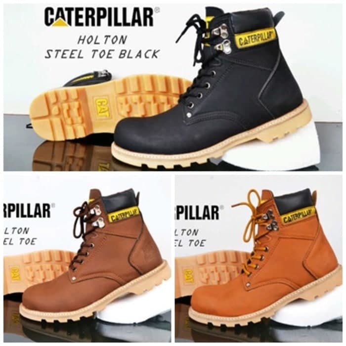  Sepatu  Safety Boots Ujung Besi Caterpillar  Holton  Sepatu  