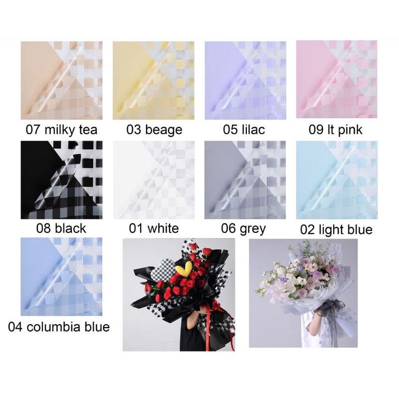 

(1 pcs) Flower wrapping paper RUBIK CELLOPHANE Florist kertas bunga buket