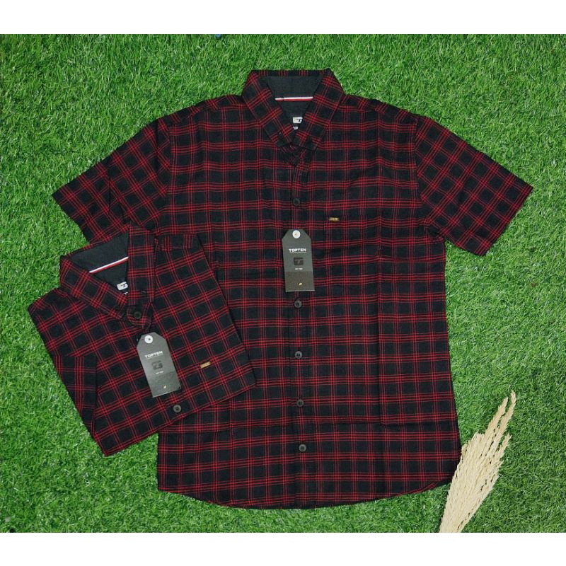 BAJU KEMEJA PRIA KOTAK SLIM REGULAR FIT TOPTEN ORIGINAL