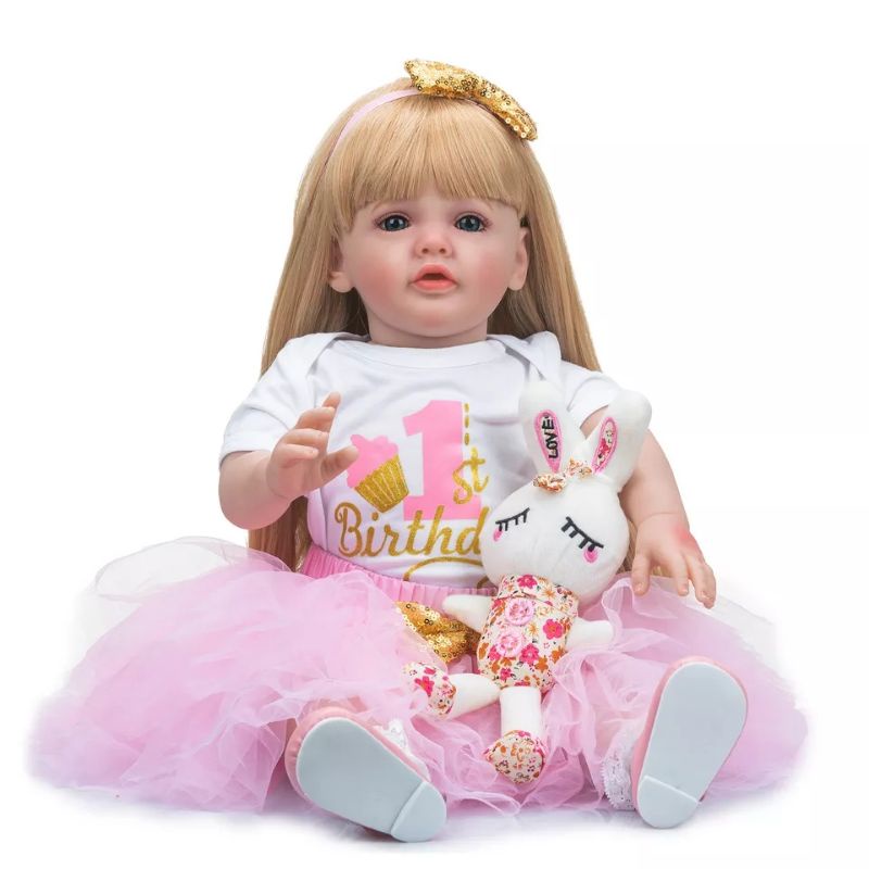 Boneka Reborn NPK 60cm standing toddler doll betty long hair