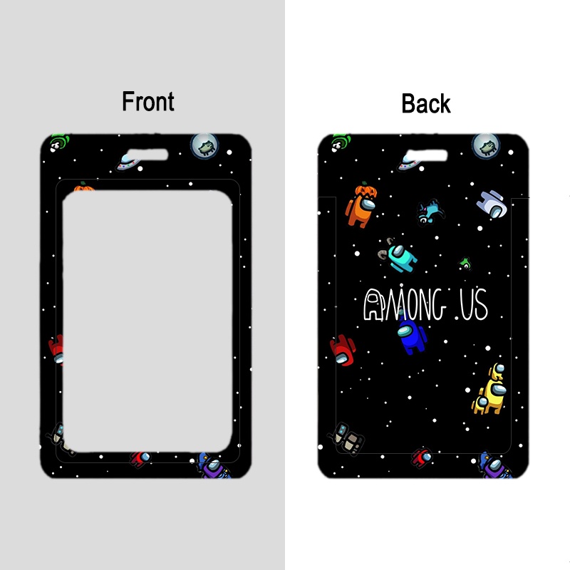 Space Leher Lanyard ID Card Lengan Pemegang 3D Gantungan Kunci Sling untuk Ponsel Case ID Kartu Lencana Aksesoris Kunci dengan Klip Gesper dan Pesona Hard Card Case