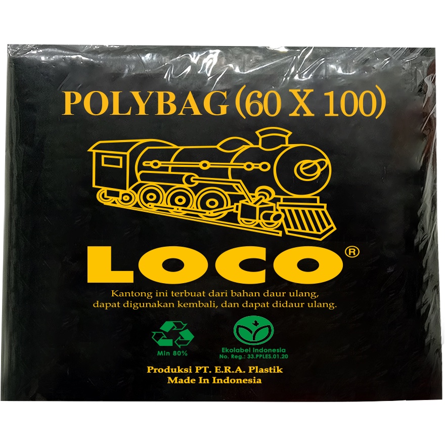 LOCO Plastik Sampah Polybag Tebal HITAM 60 x 100