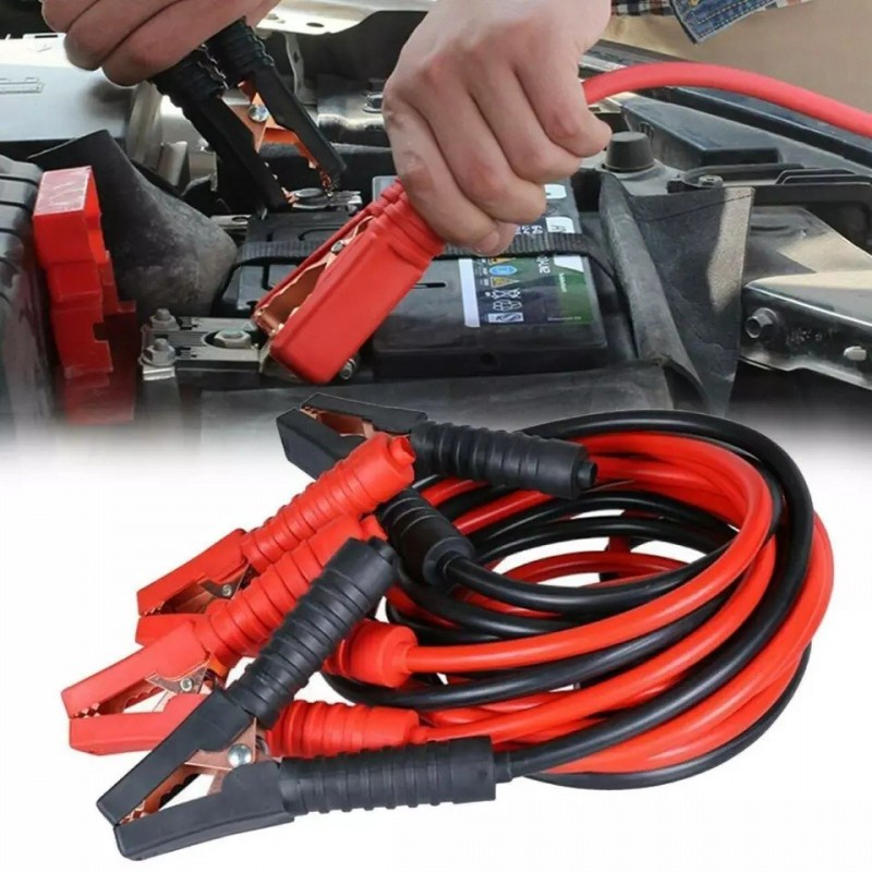 Kabel Jumper Starter Aki Mobil Isi Pengisi Daya Accu Charger Leads Pure Copper Car Battery Booster Cable Black Red 800AMP 3M