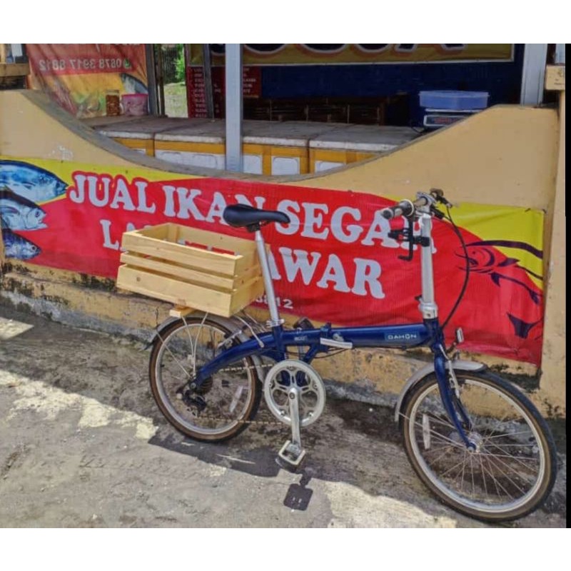 Keranjang Sepeda Lipat Kayu Jati Belanda