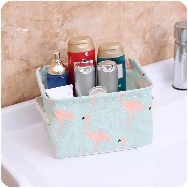 storage lipat keranjang segi tempat penyimpanan basket storage bear flamingo motif