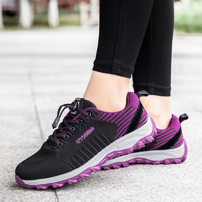 FOKU Sepatu Sneakers Wanita Kasual Sepatu Wanita Luar Bernapas Non-Slip Sport Shoes