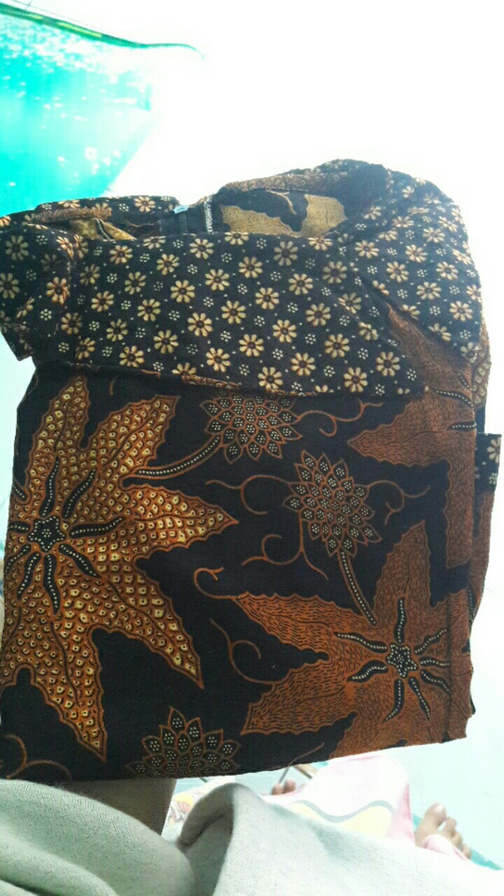 Batik Wanita Atasan Blouse Modern Model Kerah Besar Batik Kerja Wanita