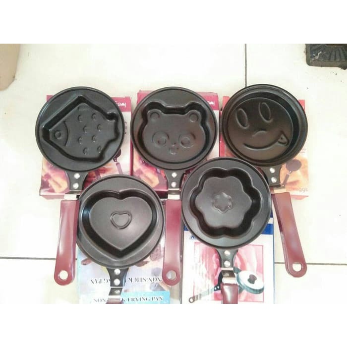 Teflon Mini Non Stick Frying Fry Pan / Wajan Masak Karakter Motif Anti Lengket